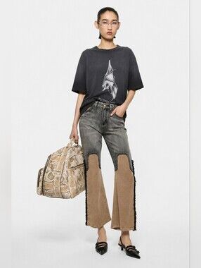 Cattle Call Flare Cowgirl Patchwork Jeans S